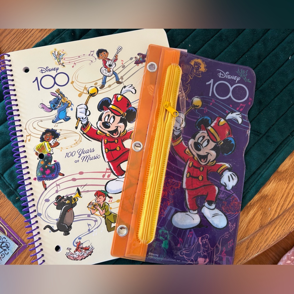 Disney 100 notebook and pencil case set NWT